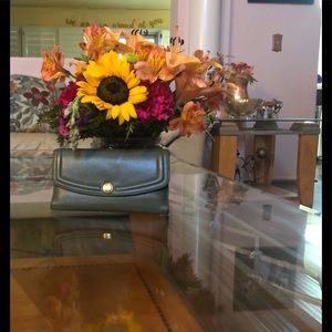 COACH all leather light olive green wallet